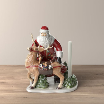 Villeroy & Boch - Christmas Toys Memory - świecznik - Mikołaj z reniferem