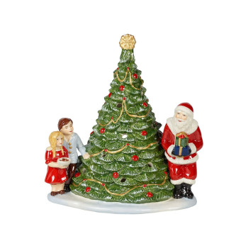 Villeroy & Boch - Porcelanowy lampion Święty Mikołaj przy choince - Christmas Toys